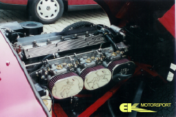 Jaguar E-Type Motor 4,2L EK-Tuning Kopf u. Ventilbearbeitung,Pleuel von 1000 auf 800g erleichtert Saugrohr anp.48DCOE 265 PS